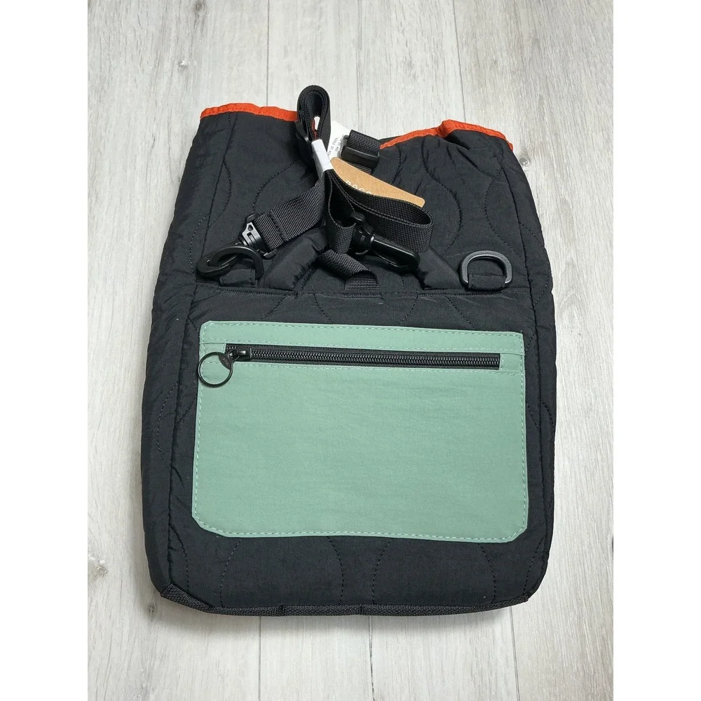 BAGSMART Insulated Cooler Bag Roll Top Lunch Tote Adjustable Black New With Tags
